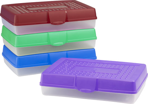 Storex Large Pencil Case, Assorted Colors (Case of 12)