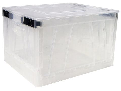 Folding Storage Cube with Lid, Clear (Case of 4)