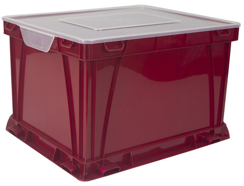 Storage and Filing Cube, School Red/Clear (case of 3)                                                                   