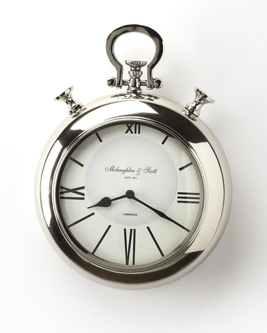 Butler Meridian Nickel Finish Wall Clock