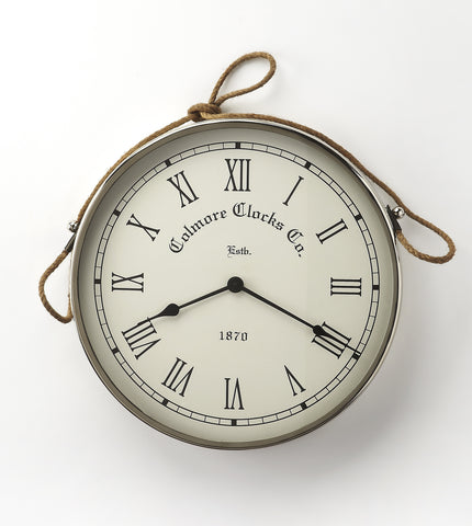 Butler Rockport Nickel Finish Wall Clock