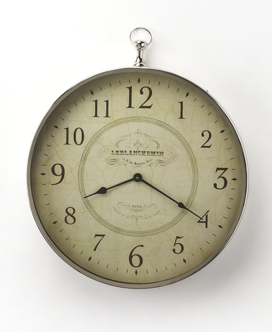 Butler Le Blanc Nickel Finish Wall Clock