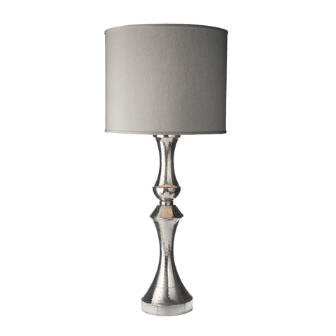 Royal German Silver Lamp With Gray Fabric Shade