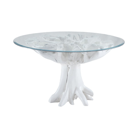 White Teak Root Entry Table