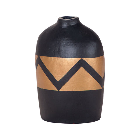 Golden Wave Hand Painted Vase