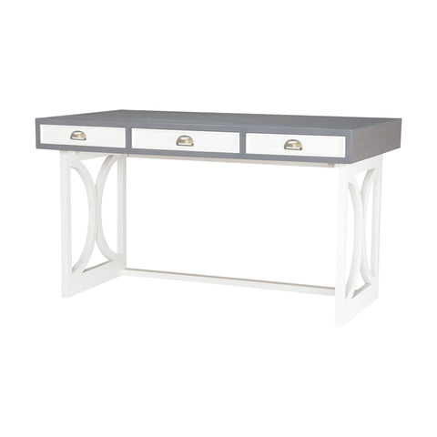 Whitney Writing Desk In Antique Smoke With Grain De Bois Cappucino Foam