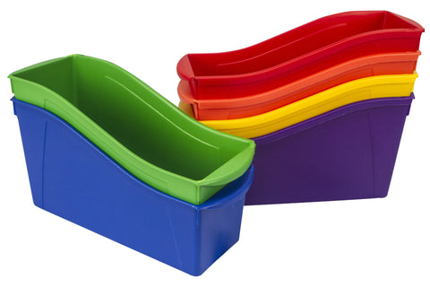 Large Book bin with front pockets, Assorted, case of 6