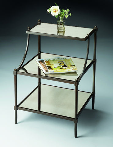 Butler Peninsula Mirrored Tiered Side Table