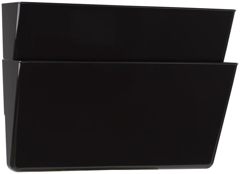 Storex Recycled Wall Files, Letter, 2-Pack, Black (Case of 6)