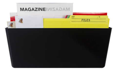 Storex Magnetic Wall Pocket, Legal, Black (Case of 6)