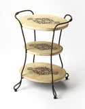 Butler Silves Fossil Stone Tiered Accent Table