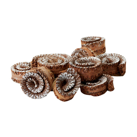 Brushed Silver Gilt Palm Rule Spirals - Set Of 48 Pieces 