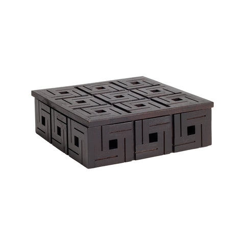 Chocolate Teak  Patterned Box - Sm