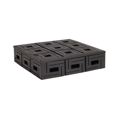Chocolate Teak  Patterned Box - Lg