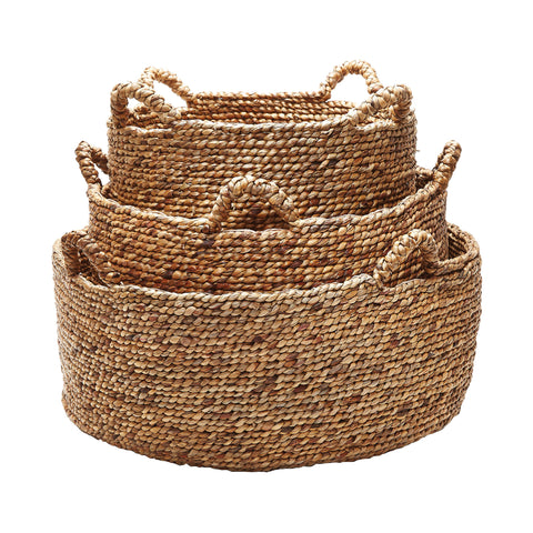 Natural Low Rise Baskets- Set Of 3