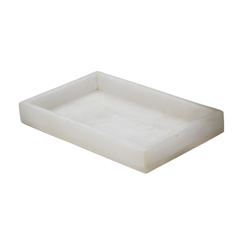 White Alabaster Vanity Tray 