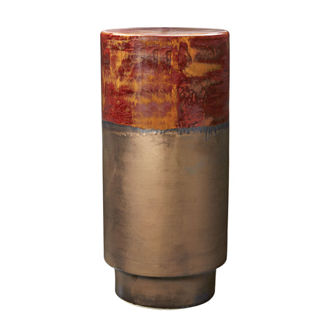 Tall Coffee & Burnt Gold Garden Stool