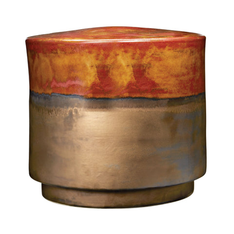 Short Coffee & Burnt Gold Garden Stool