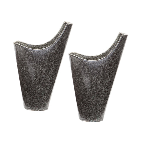  Reaction Filled Vases In Grey -Set Of 2 