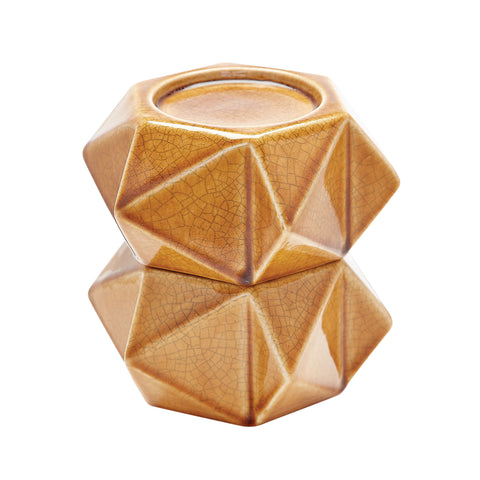 Large Ceramic Star Candle Holders - Honey. Set Of 2