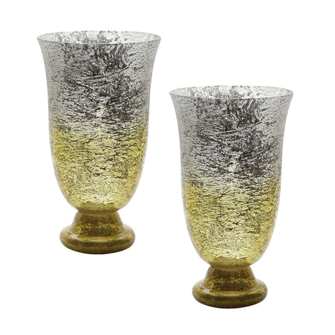 Lemon Ombre Flared Vase - Set Of 2 
