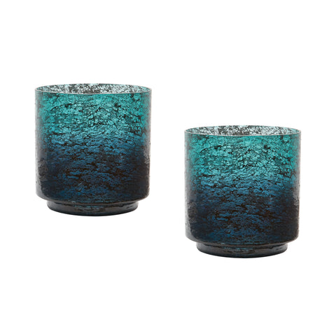 Emerald Ombre Hurricane- Set Of 2 