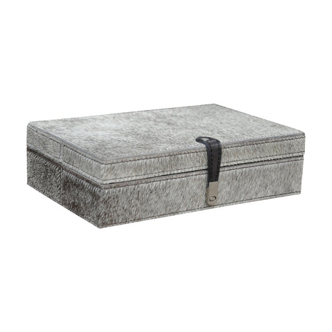 Large Grey Hairon Leather Box
