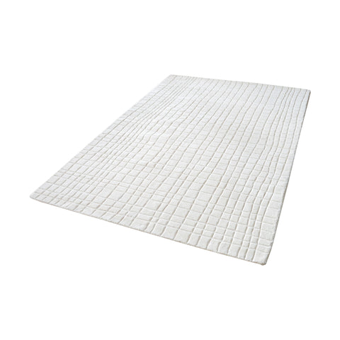 Blockhill Handwoven Wool Rug In Cream - 8ft x 10ft