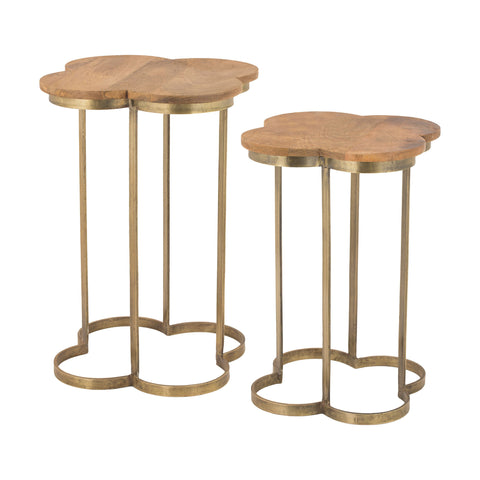 Gold Leaf Quatrafoil Accent Table