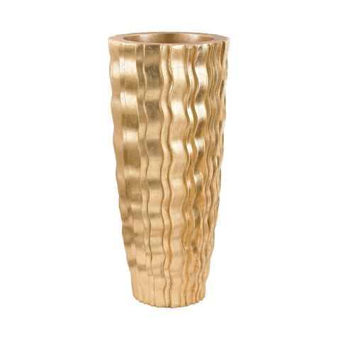 Small Gold Wave Vessel