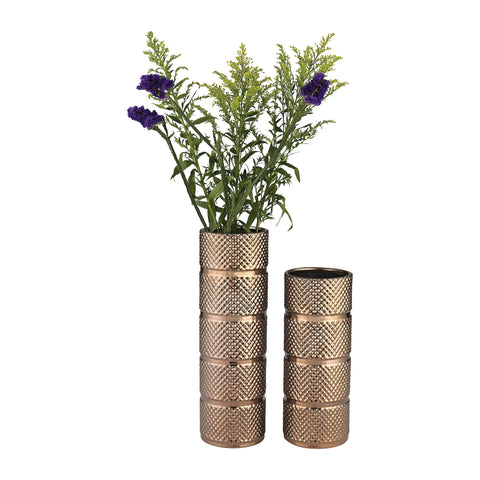 Banded Texture Ceramic Vase