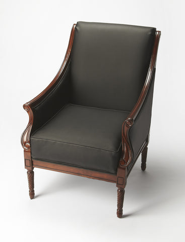 Butler Wexford Black Leather Accent Chair