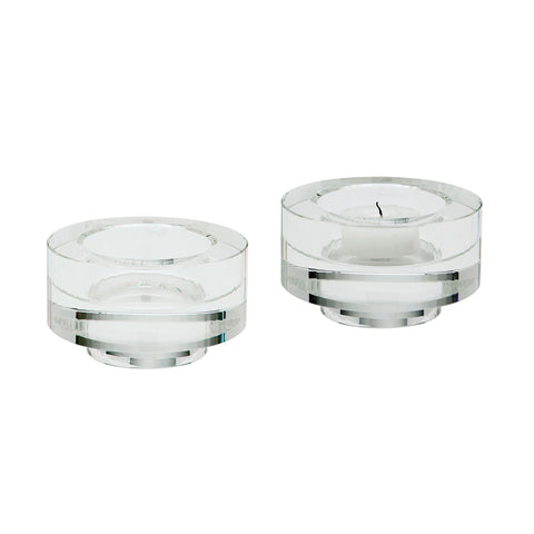 Fluted Crystal Votive -Set Of 2