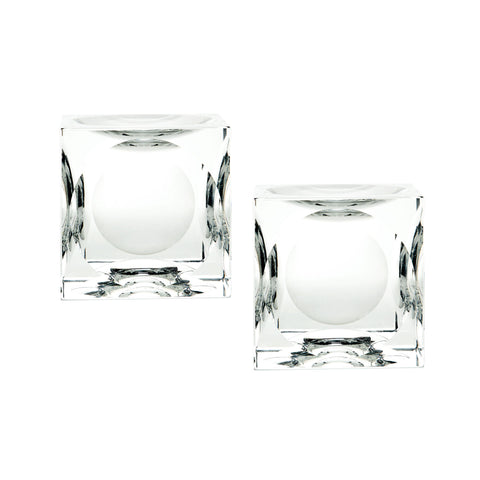 Dimpled Crystal Cubes - Large. Set Of 2