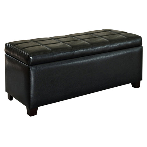 Leif & Starr 402-715BK Abby Storage Ottoman Black