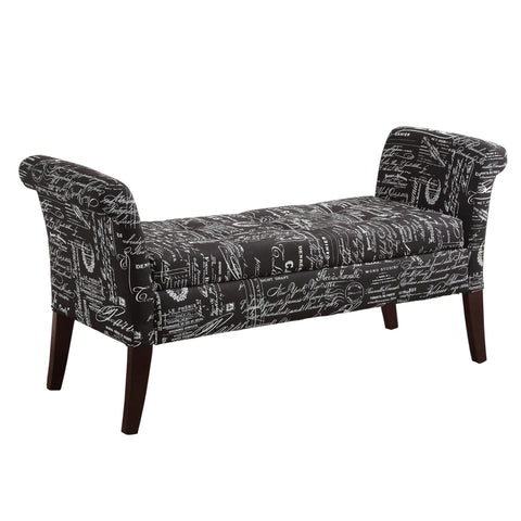 Leif & Starr 401-761BK Alicia Storage Bench Black