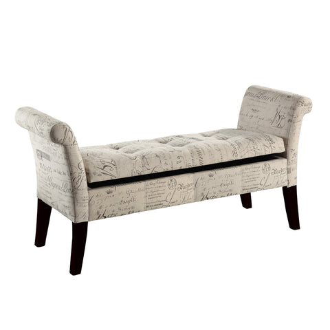 Leif & Starr 401-761WT Alicia Storage Bench White