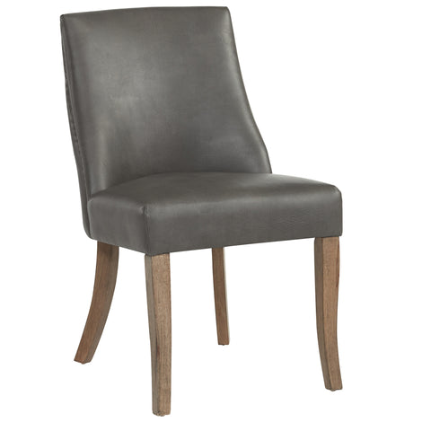 Leif & Starr 202-471PU-GY Alton Side Chair,Faux Leather Grey, 2 Pack