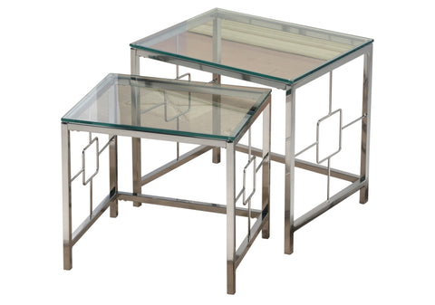 Leif & Starr 513-747CM Athena 2Pc Nesting Tables Chrome