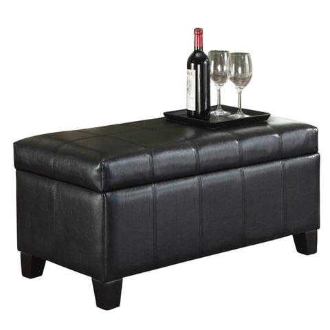 Leif & Starr 402-449BK Bella Storage Ottoman Black