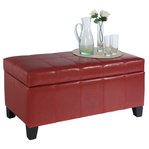 Leif & Starr 402-449RD Bella Storage Ottoman Red