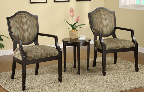Leif & Starr 403-458 Cambridge 3Pc Accent Chair Set Dark Wal