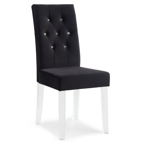Leif & Starr 202-106BK Cavalli Side Chair Black, 2 Pack