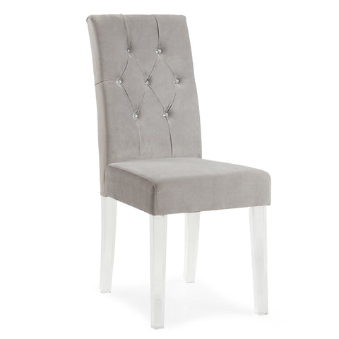 Leif & Starr 202-106GY Cavalli Side Chair Grey, 2 Pack