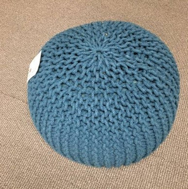 Rugs Beyond Dori Pouf, Blue