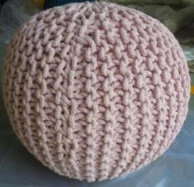 Rugs Beyond Dori Pouf, Dusty Rose