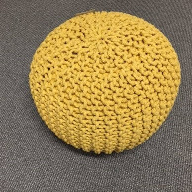 Rugs Beyond Dori Pouf, Yellow