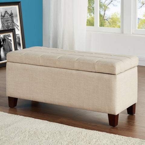 Leif & Starr 402-136BG Elena Storage Ottoman Beige