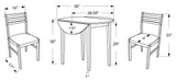 L&S Basics 10007 Dining Set - 3Pcs Set / 36"Dia / Cappuccino W/ Drop Leaf