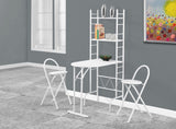 L&S Basics 10008 Dining Set - 3Pcs Set / White Top / White Metal